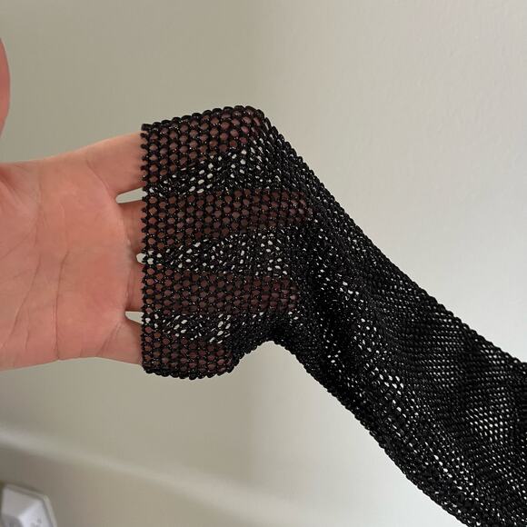 Zara Long Sleeve Metallic Mesh Overlay Midi Dress Sz M Whimsygoth Witchy - Picture 4 of 9